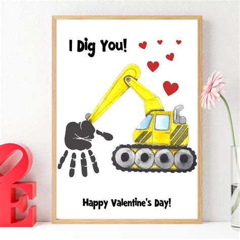 I Dig You Valentine Handprint Craft, Valentine's Day Handprint Art ...