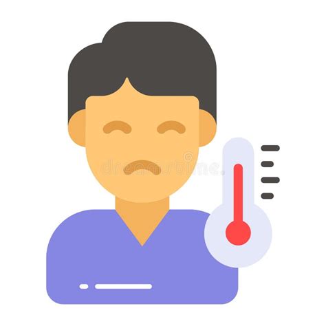 A Men with Thermometer Vector Design Sick Person Icon Stock Vector - Illustration of icon ...