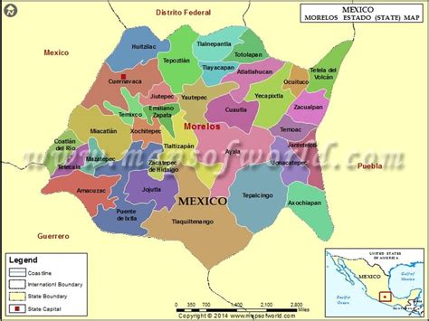 Map of Morelos, Mexico