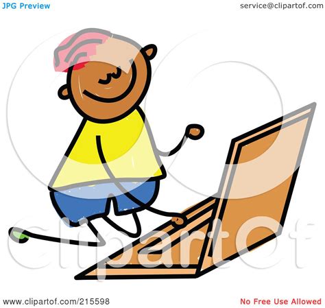 Royalty-Free (RF) Clipart Illustration of a Childs Sketch Of A Boy ...