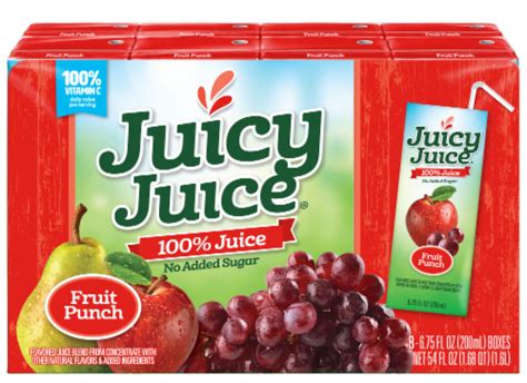 Juicy Juice Fruit Punch 100% Juice, 8 ct / 6.75 fl oz - Smith’s Food and Drug