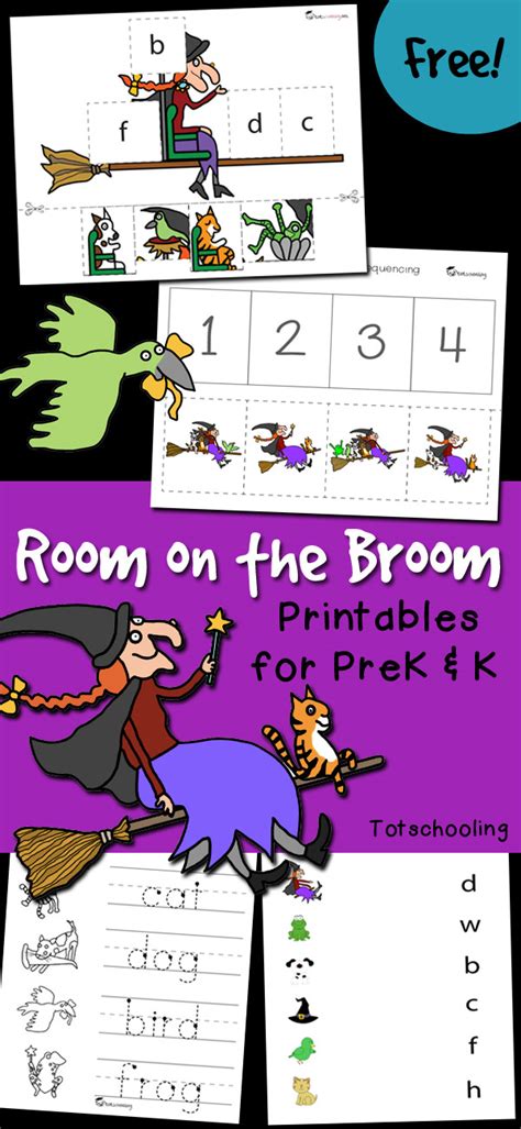 Room on the Broom Printables for PreK & K | Totschooling - Toddler, Preschool, Kindergarten ...