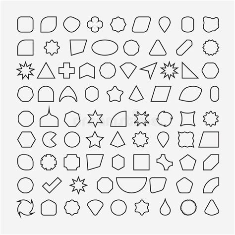 80 Basic Shapes Outline Eps 10 Stock Vector - Illustration of star ...