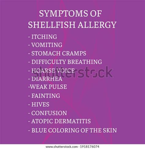 Symptoms Shellfish Allergy Vector Illustration Medical Stock Vector ...