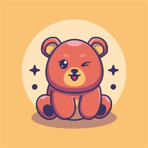 Premium Vector | Cute baby bear sitting cartoon