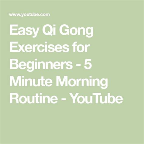 Easy Qi Gong Exercises for Beginners - 5 Minute Morning Routine - YouTube | Qigong exercises ...