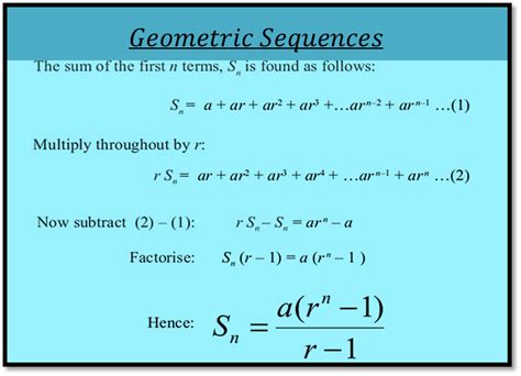 Geometric Series And Sequence Formula