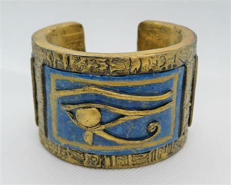 Eye of Ra Ancient Egyptian Antique Gold Cuff Bracelet Polymer | Etsy | Gold bracelet cuff ...