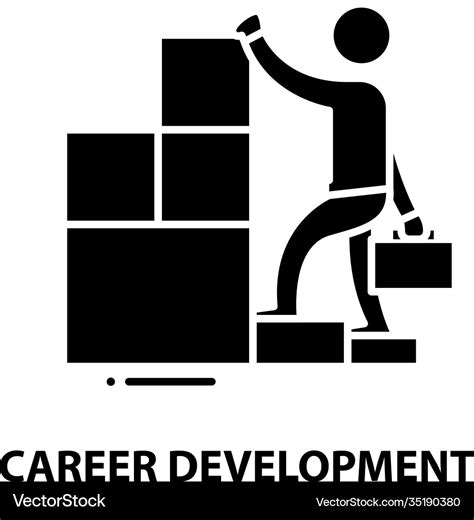 Career development symbol icon black sign Vector Image