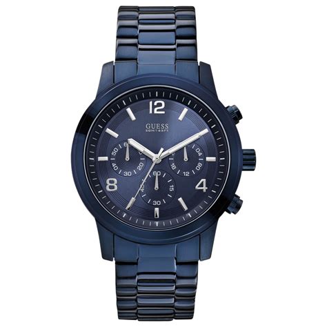 Guess Watch, Men'S Chronograph Blue Ion-Plated Stainless Steel Bracelet ...