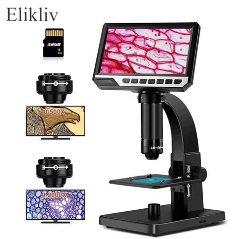 Elikliv EDM11 LCD Digital Microscope, 2000X Biological Microscope with ...