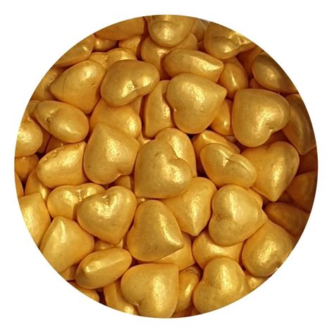 Gold Heart Sprinkles | Cake Decorating | Edible Print Supplies