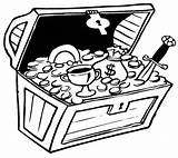 Treasure Chest Coloring Page sketch template