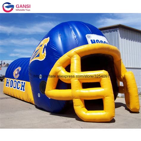 Durable best quality hot sale inflatable football helmet tunnel large inflatable football helmet ...