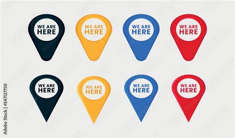 Set of we are here map locator icon isolated in white background. Stock Vector | Adobe Stock