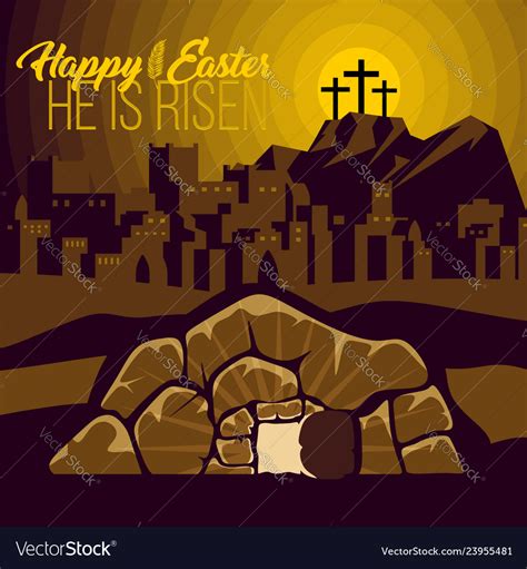 Easter jesus christ is risen Royalty Free Vector Image