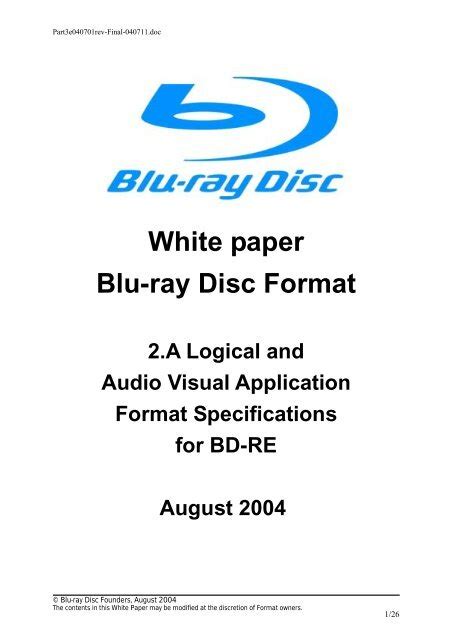 White paper Blu-ray Disc Format - DISC Archiving Systems