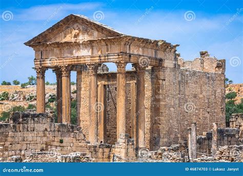 Dougga, Roman Ruins: a Unesco World Heritage Site in Tunisia Stock Image - Image of empire ...