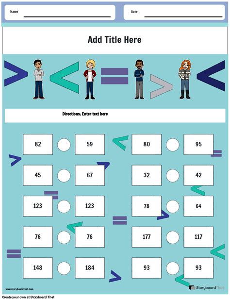 Free Comparing Numbers Worksheets for Kids | StoryboardThat