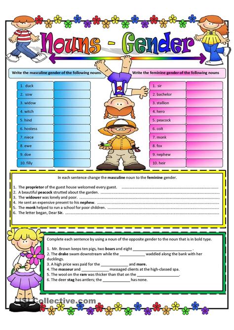 Worksheet Gender Of Nouns