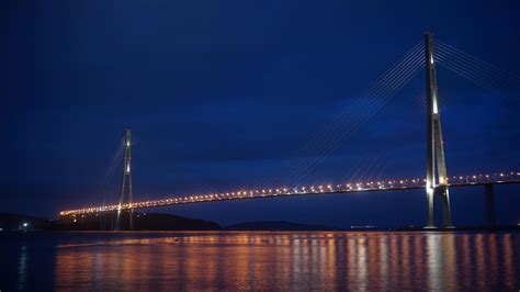 Russky Bridge at night in Vladivostok, Russia 2288230 Stock Photo at ...