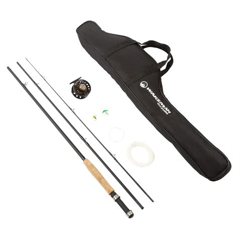 Fly Fishing Pole – 3 Piece Collapsible 97-Inch Fiberglass and Cork Rod and Ambidextrous Reel ...