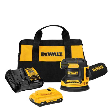 DEWALT 20V MAX XR Brushless Cordless Variable Speed Random Orbital Sander Kit Ah Battery ...