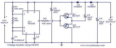 Voltage doubler circuit using NE555 - Electronic Circuits and Diagrams ...