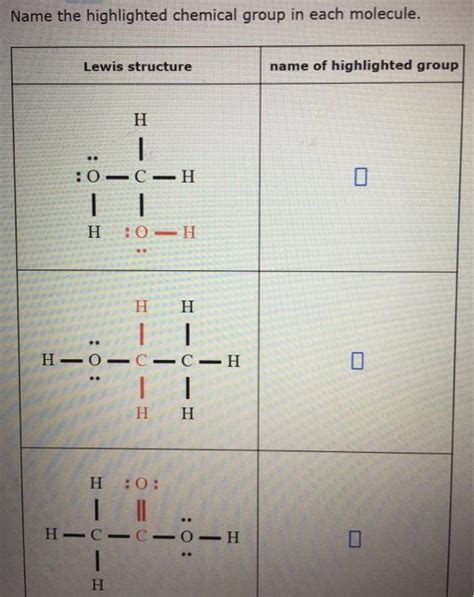 Solved Name the highlighted chemical group in each molecule. | Chegg.com