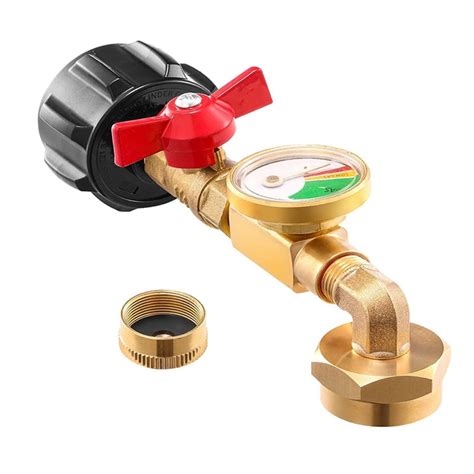 QCC1 Propane Refill Elbow Adapter with Propane Tank Gauge, 90 Degrees ...