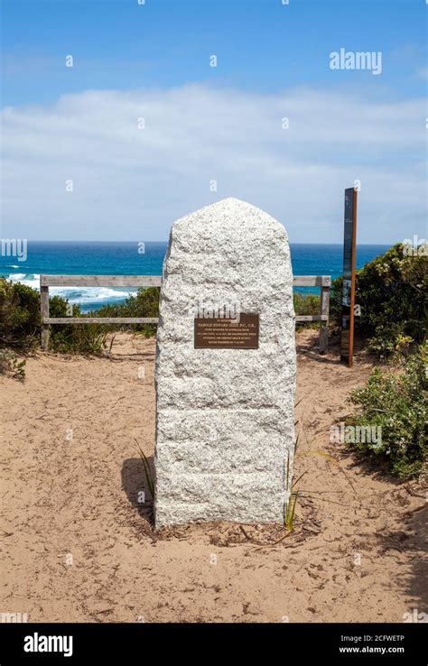 Memorial to Harold Holt, Former Prime Minister of Australia at Cheviot Beach, the site of his ...