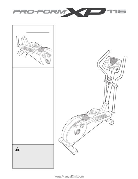 ProForm Xp 115 Elliptical | English Manual
