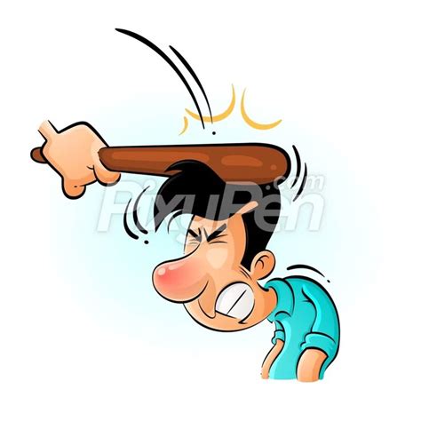 Hit on Head by Wooden Bat | Cartoon clip art, Cartoon design, Vector ...