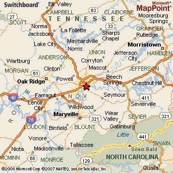 Knoxville, Tennessee Area Map & More