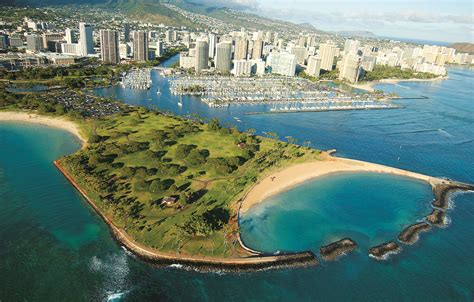 Magic Island at the east end of Ala Moana Beach Park on Oahu. | Hawaii travel, Ala moana beach, Oahu