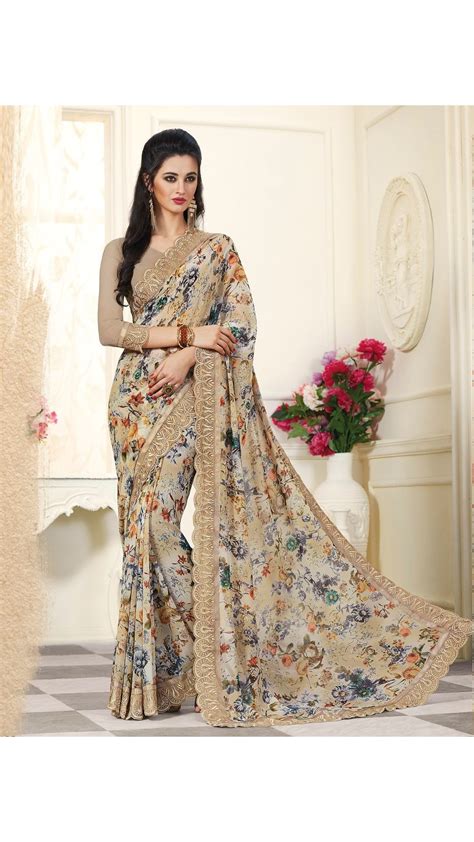 Buy Craftsvilla Designer Multicolor Floral Print Saree online. 100% authentic products, Hand ...