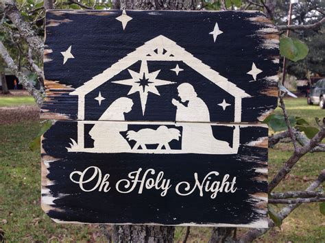 Oh Holy Night Christmas Wood Sign | Etsy