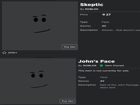 I just noticed that johns face and the skeptic face look similar : r/roblox