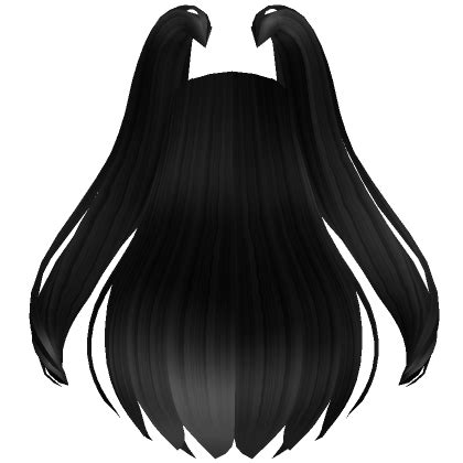 Long Hair Extensions w/ Pigtails in Black - Roblox | Long hair extensions, Long hair styles ...