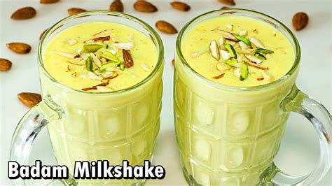 Healthy Badam Milkshake Recipe - Almond Milk Recipe - YouTube