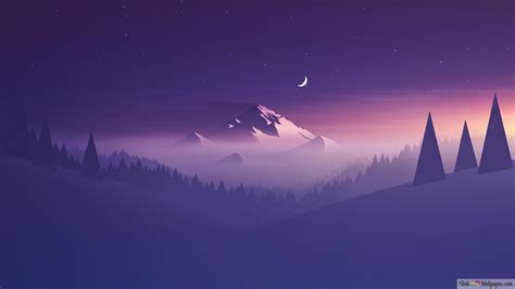 Snow Mountain Night 4K wallpaper download