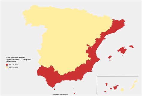 Population distribution in Spain [OC] : r/dataisbeautiful