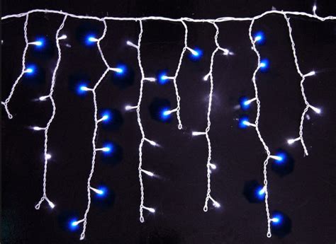 Connectable 17.5M 300 LED Christmas Icicle Lights - White&Blue