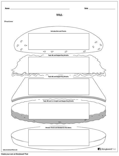 Hamburger Outline Printable