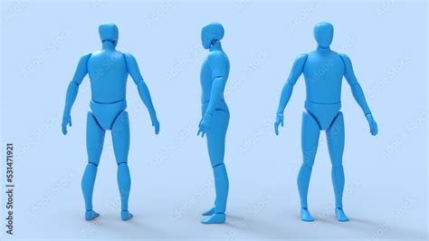3D rendering of a dummy robot man person model blank template isolated in studio background. 3D ...