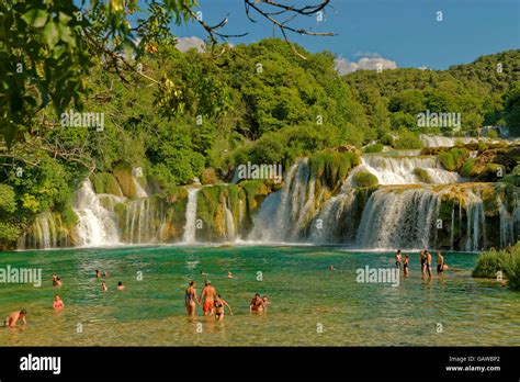 Lower Falls at Krka National Park, near Sibenik, Croatia Stock Photo ...