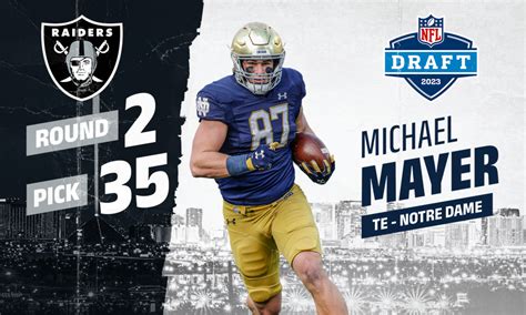 Raiders trade up to No. 35, select Notre Dame TE Michael Mayer