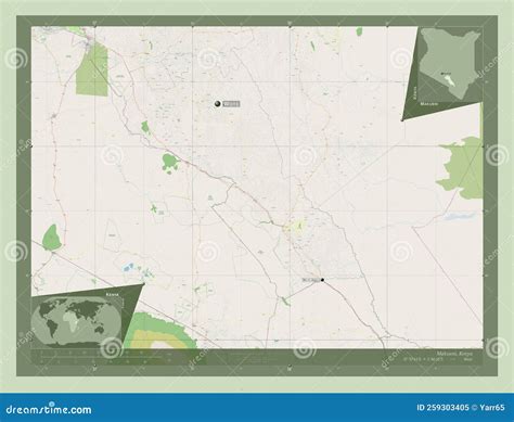 Makueni, Kenya. OSM. Labelled Points of Cities Stock Illustration ...