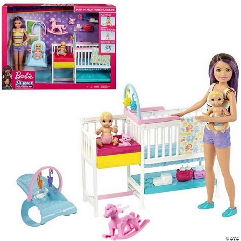 Barbie™ Nursery Playset with Skipper Babysitters Doll, 2 Baby Dolls, Crib and 10+ Pieces of ...