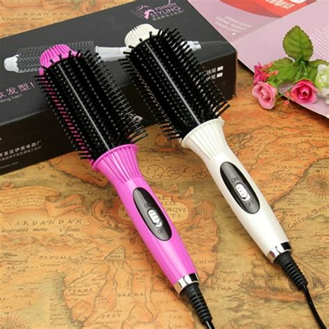 Premium New Curling Iron Brush Ceramic Tourmaline Ionic Hot Hair Curler Brush Curling Wands for ...